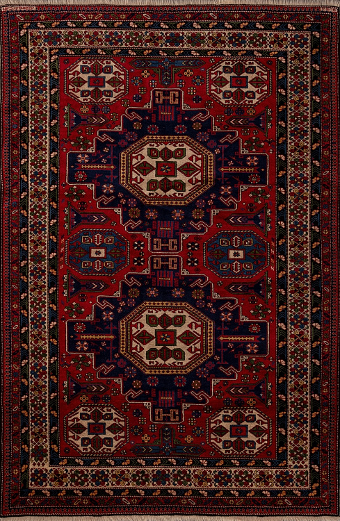 Ковер Меринос -132598 Прямоугольник Коричневый, Кремовый, Красный