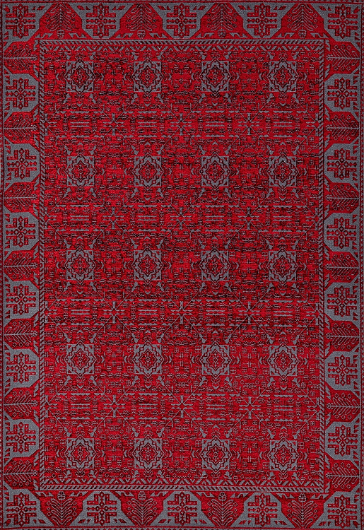 Ковер Меринос Тр-127869 Прямоугольник Красный, Серый